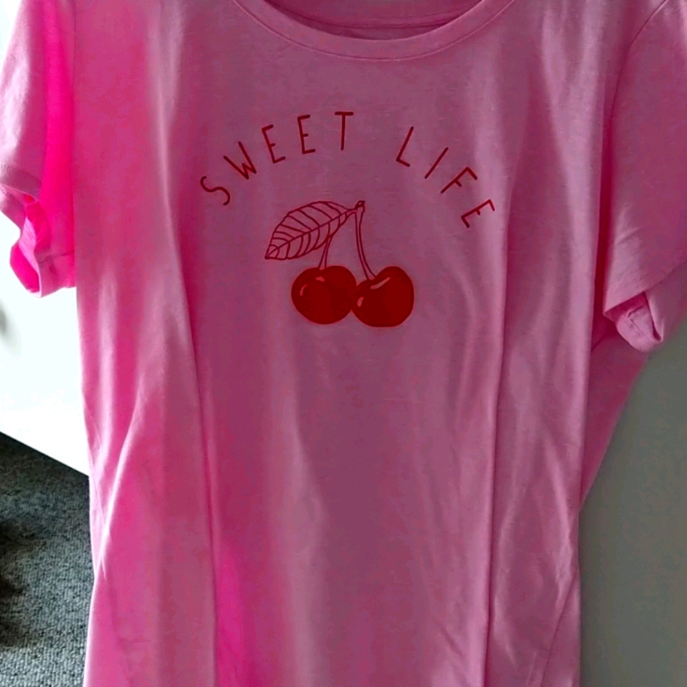 St John's Bay pink graphic shirt